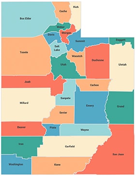 Bail Bonds Utah Counties Map